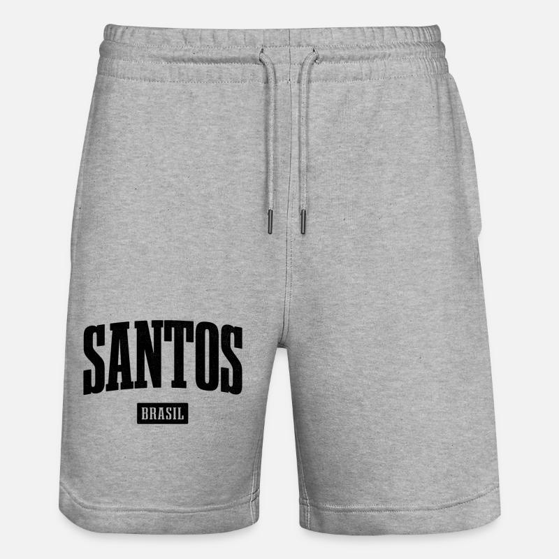 Lettrage en gras Santos Brasil - Short de jogging bio TRAINER Stanley/Stella unisexe - gris chiné