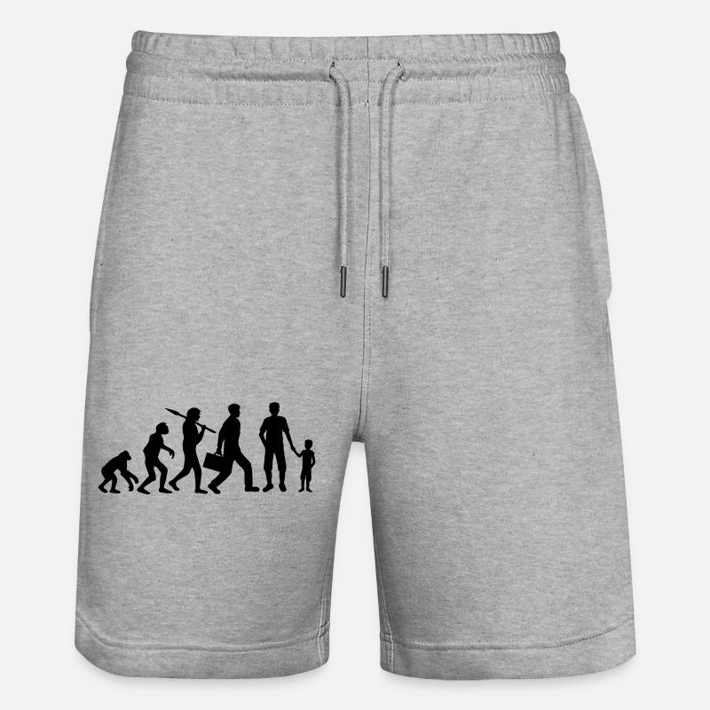 Fils Papa Evolution Enfant - Short de jogging bio TRAINER Stanley/Stella unisexe - gris chiné
