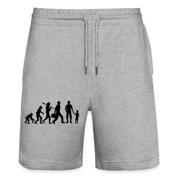 Proud Dad Young Evolution - Stanley/Stella Trainer Unisex Organic Jogging Shorts - heather grey - Front - Nik (191cm) & Marisol (170cm)