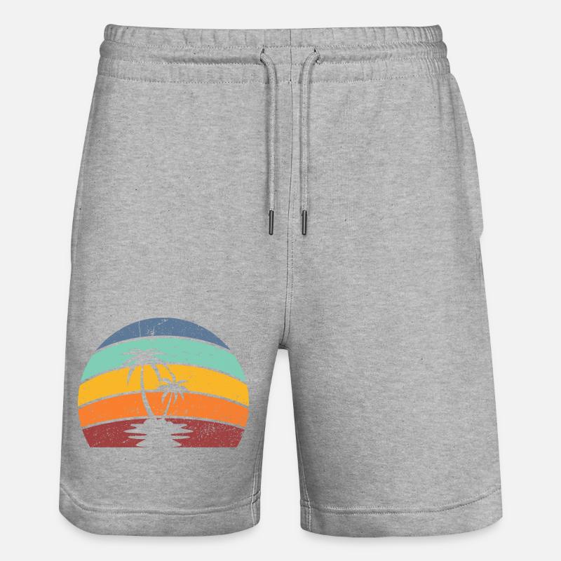 été palmier plage 1 - Short de jogging bio TRAINER Stanley/Stella unisexe - gris chiné