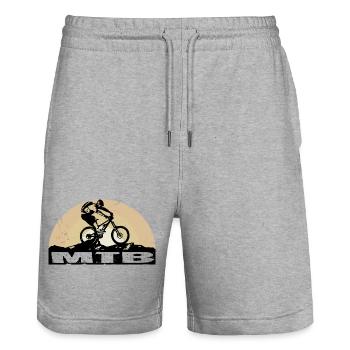 MTB Bike - Stanley/Stella Unisex Bio Joggingshorts Trainer  - Grau meliert - Vorne - Nik (191cm) & Marisol (170cm)