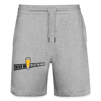 Beer Me Me marier - Short de jogging bio TRAINER Stanley/Stella unisexe - gris chiné - Devant - Nik (191cm) & Marisol (170cm)