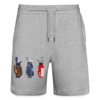 Tolle Golftaschen - Stanley/Stella Unisex Bio Joggingshorts Trainer  - Grau meliert - Vorne - Nik (191cm) & Marisol (170cm)