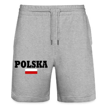Polska - Short de jogging bio TRAINER Stanley/Stella unisexe - gris chiné - Devant - Nik (191cm) & Marisol (170cm)