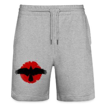 Corbeau - Short de jogging bio TRAINER Stanley/Stella unisexe - gris chiné - Devant - Nik (191cm) & Marisol (170cm)