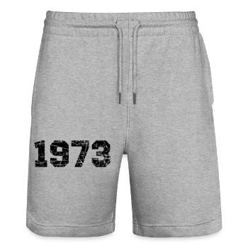1973 - Stanley/Stella Trainer Unisex Organic Jogging Shorts - heather grey - Front - Nik (191cm) & Marisol (170cm)