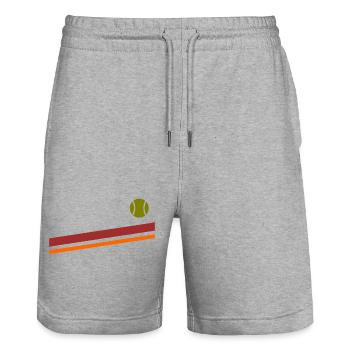 Padel Tennis Vintage - Stanley/Stella Trainer Unisex Organic Jogging Shorts - heather grey - Front - Nik (191cm) & Marisol (170cm)