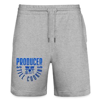 Producer Still Cooking Music Design - Stanley/Stella Trainer Unisex Organic Jogging Shorts - heather grey - Front - Nik (191cm) & Marisol (170cm)