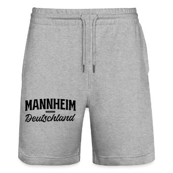 Lettrage de Mannheim, Bade-Wurtemberg, Allemagne - Short de jogging bio TRAINER Stanley/Stella unisexe - gris chiné - Devant - Nik (191cm) & Marisol (170cm)