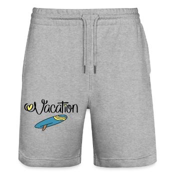 Holiday - Stanley/Stella Trainer Unisex Organic Jogging Shorts - heather grey - Front - Nik (191cm) & Marisol (170cm)