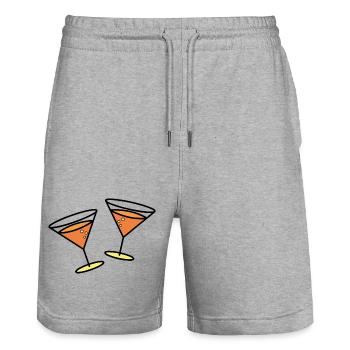 Cocktails à célébrer - Short de jogging bio TRAINER Stanley/Stella unisexe - gris chiné - Devant - Nik (191cm) & Marisol (170cm)