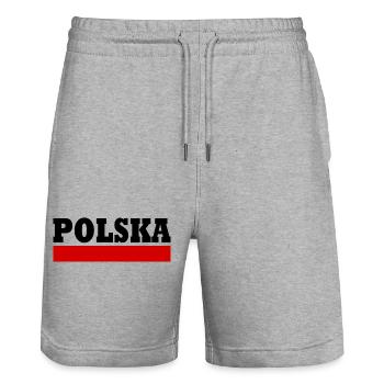Polska - Short de jogging bio TRAINER Stanley/Stella unisexe - gris chiné - Devant - Nik (191cm) & Marisol (170cm)