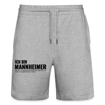 Mannheim Humor Spruch Design - Stanley/Stella Unisex Bio Joggingshorts Trainer  - Grau meliert - Vorne - Nik (191cm) & Marisol (170cm)