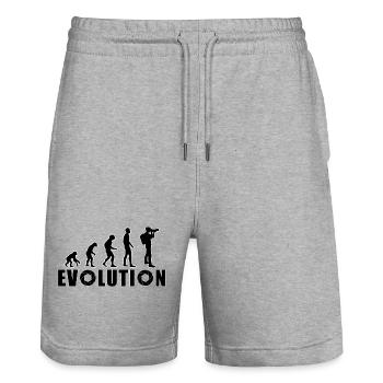 EVOLUTION PHOTOGRAPHY Photo Aperture Camera Gift - Stanley/Stella Trainer Unisex Organic Jogging Shorts - heather grey - Front - Nik (191cm) & Marisol (170cm)