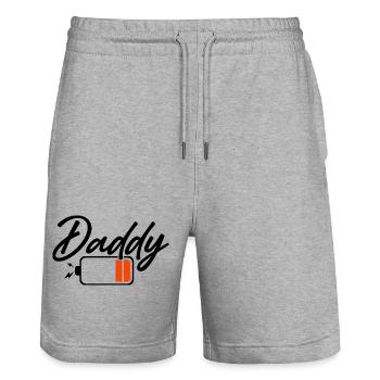 ID Monogram en orange vif - Short de jogging bio TRAINER Stanley/Stella unisexe - gris chiné - Devant - Nik (191cm) & Marisol (170cm)