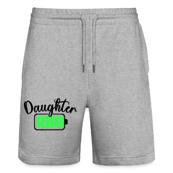 Neon Bar Equalizer Pattern - Stanley/Stella Trainer Unisex Organic Jogging Shorts - heather grey - Front - Nik (191cm) & Marisol (170cm)
