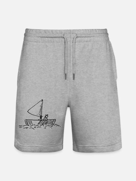 Fischer im Boot - Stanley/Stella Unisex Bio Joggingshorts Trainer - Grau meliert