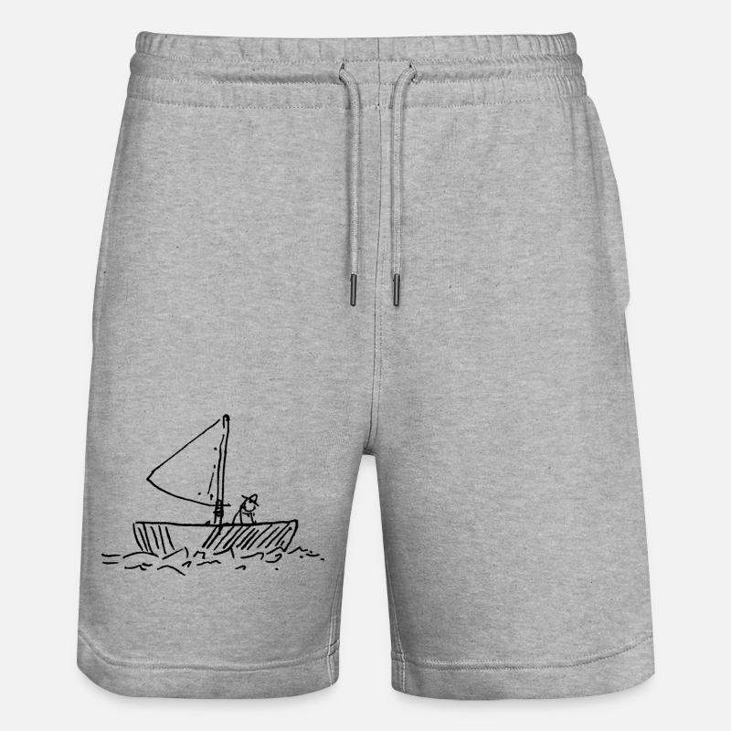 Fischer im Boot - Stanley/Stella Unisex Bio Joggingshorts Trainer  - Grau meliert