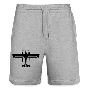 Airplane Icon Flying Icon Pilot Pilot Graphic - Stanley/Stella Trainer Unisex Organic Jogging Shorts - heather grey - Front - Nik (191cm) & Marisol (170cm)