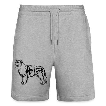 Berger australien - Short de jogging bio TRAINER Stanley/Stella unisexe - gris chiné - Devant - Nik (191cm) & Marisol (170cm)