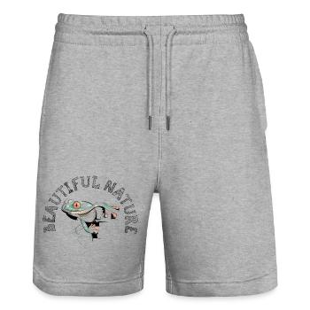 Giftpfeil Frosch Symbol Kunst frog - Stanley/Stella Unisex Bio Joggingshorts Trainer  - Grau meliert - Vorne - Nik (191cm) & Marisol (170cm)