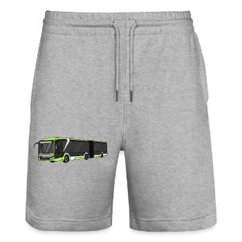 Bus, school bus, bus driver - Stanley/Stella Trainer Unisex Organic Jogging Shorts - heather grey - Front - Nik (191cm) & Marisol (170cm)