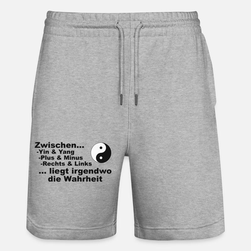 Zwischen Yin & Yang.... - Stanley/Stella Unisex Bio Joggingshorts Trainer - Grau meliert
