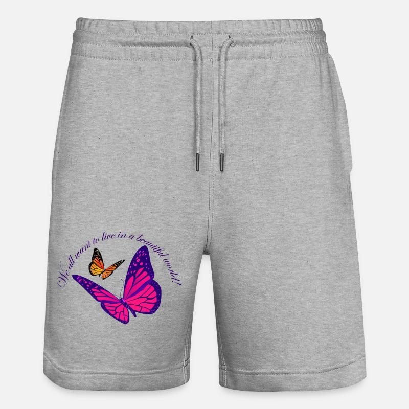 Néon Papillon Magique - Short de jogging bio TRAINER Stanley/Stella unisexe - gris chiné