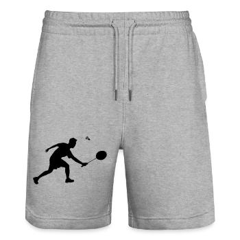 Badminton Schatten - Stanley/Stella Unisex Bio Joggingshorts Trainer  - Grau meliert - Vorne - Nik (191cm) & Marisol (170cm)