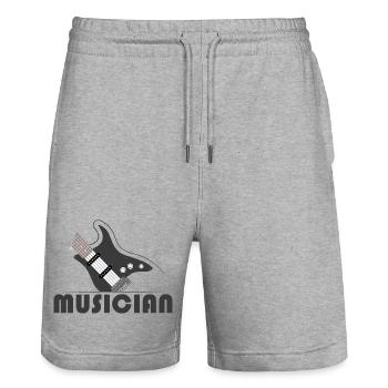 musician Symbol Musiker band e guitar - Stanley/Stella Unisex Bio Joggingshorts Trainer  - Grau meliert - Vorne - Nik (191cm) & Marisol (170cm)