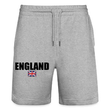 England - Stanley/Stella Trainer Unisex Organic Jogging Shorts - heather grey - Front - Nik (191cm) & Marisol (170cm)