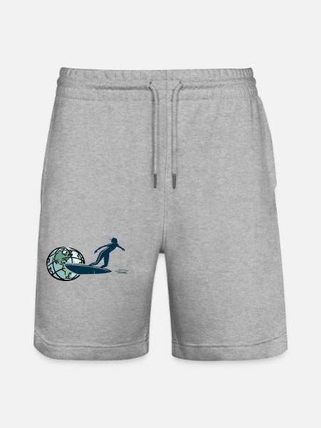 SURF over the World - Stanley/Stella Trainer Unisex Organic Jogging Shorts - heather grey