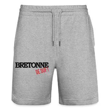 Bretonne de ouf - Short de jogging bio TRAINER Stanley/Stella unisexe - gris chiné - Devant - Nik (191cm) & Marisol (170cm)