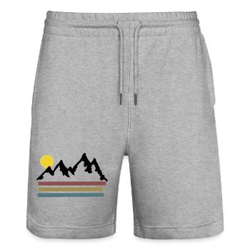Erkunde und entdecke - Stanley/Stella Unisex Bio Joggingshorts Trainer  - Grau meliert - Vorne - Nik (191cm) & Marisol (170cm)