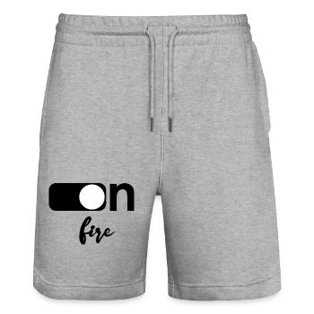 On fire - Stanley/Stella Unisex Bio Joggingshorts Trainer  - Grau meliert - Vorne - Nik (191cm) & Marisol (170cm)
