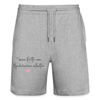Pferde Pferdesabber lustiger Spruch Geschenk - Stanley/Stella Unisex Bio Joggingshorts Trainer  - Grau meliert - Vorne - Nik (191cm) & Marisol (170cm)