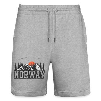 Norwegen - Stanley/Stella Unisex Bio Joggingshorts Trainer  - Grau meliert - Vorne - Nik (191cm) & Marisol (170cm)