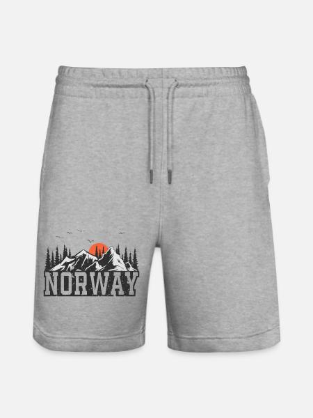 Norway - Stanley/Stella Trainer Unisex Organic Jogging Shorts - heather grey