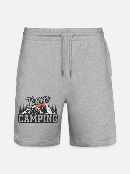Team Camping - Stanley/Stella Trainer Unisex Organic Jogging Shorts - heather grey