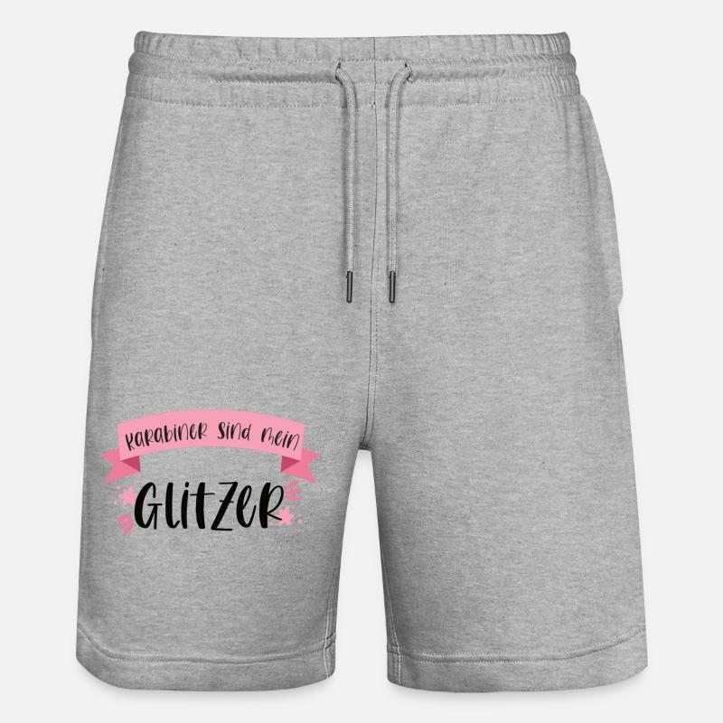 Berge wandern klettern Karabiner Geschenk - Stanley/Stella Unisex Bio Joggingshorts Trainer  - Grau meliert