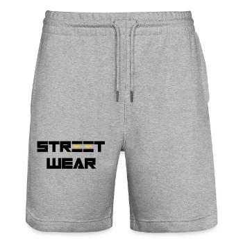 Street Wear - Stanley/Stella Unisex Bio Joggingshorts Trainer  - Grau meliert - Vorne - Nik (191cm) & Marisol (170cm)
