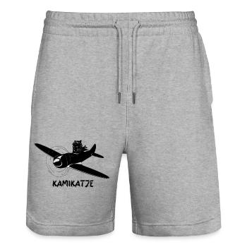 Kamikatze - Stanley/Stella Unisex Bio Joggingshorts Trainer  - Grau meliert - Vorne - Nik (191cm) & Marisol (170cm)