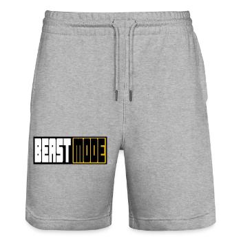 Beast Modes – Bold Block Typography - Stanley/Stella Unisex Bio Joggingshorts Trainer  - Grau meliert - Vorne - Nik (191cm) & Marisol (170cm)
