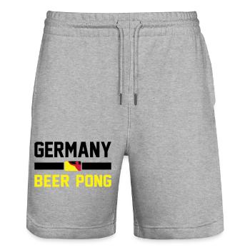 Germany Beer Pong - Stanley/Stella Unisex Bio Joggingshorts Trainer  - Grau meliert - Vorne - Nik (191cm) & Marisol (170cm)