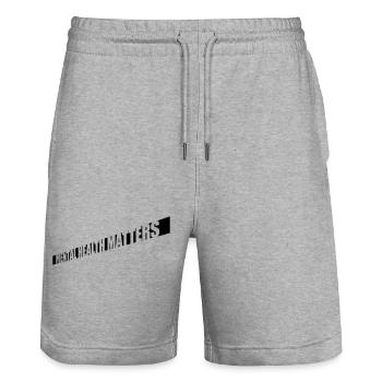 mental health matters Zitat - Stanley/Stella Unisex Bio Joggingshorts Trainer  - Grau meliert - Vorne - Nik (191cm) & Marisol (170cm)