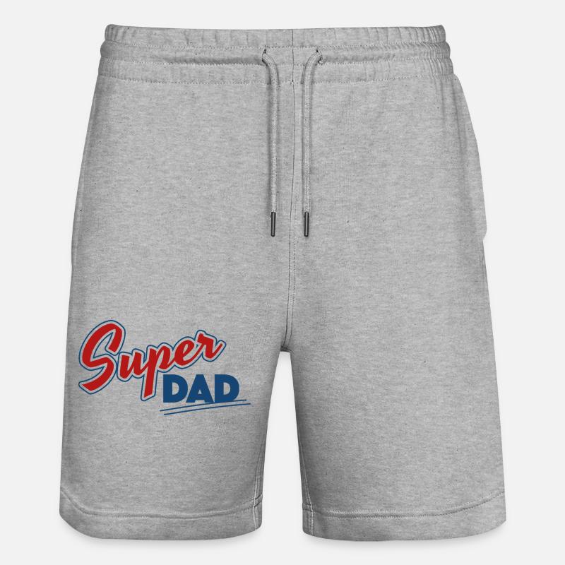 Super Dad Design - Stanley/Stella Unisex Bio Joggingshorts Trainer  - Grau meliert