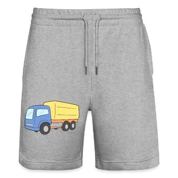 Lastwagen LKW Truck - Stanley/Stella Unisex Bio Joggingshorts Trainer  - Grau meliert - Vorne - Nik (191cm) & Marisol (170cm)