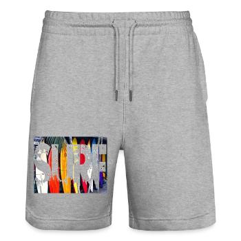 SURF - Short de jogging bio TRAINER Stanley/Stella unisexe - gris chiné - Devant - Nik (191cm) & Marisol (170cm)