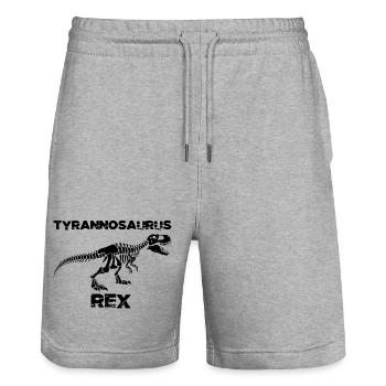 Schwarzes Tyrannosaurus-Skelett - Stanley/Stella Unisex Bio Joggingshorts Trainer  - Grau meliert - Vorne - Nik (191cm) & Marisol (170cm)