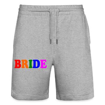 Bride - Stanley/Stella Unisex Bio Joggingshorts Trainer  - Grau meliert - Vorne - Nik (191cm) & Marisol (170cm)